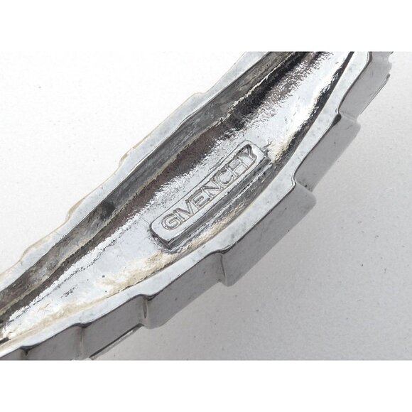 Gorgeous Signed Givenchy Rhinestone Hinged Cuff Bracelet - Picture 2 of 12